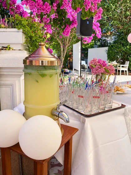 Bahçe kutlamasında ikram ve limonata masası
